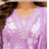 Lavender_Purple_Photo_4 Floral Printed Cotton Suit Set with Embroidered Neckline & Dupatta
