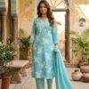 Floral Printed Cotton Suit Set with Embroidered Neckline & Dupatta Floral Printed Cotton Suit Set with Embroidered Neckline & Dupatta